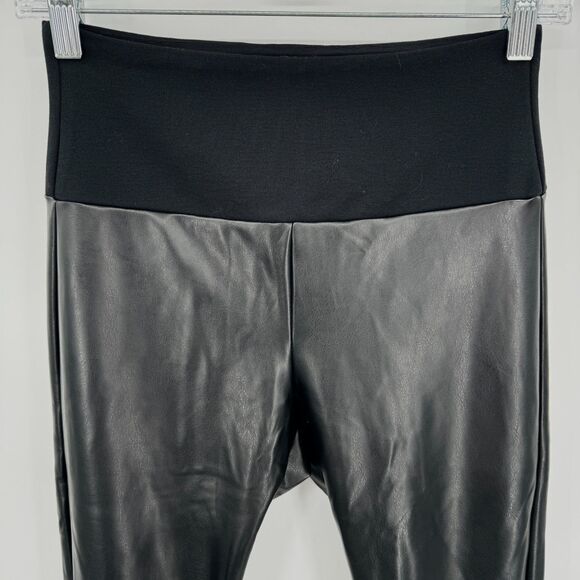 ASSETS BY SPANX All Over Faux Black Leather Pull On Leggings Size Small S - Picture 5 of 8